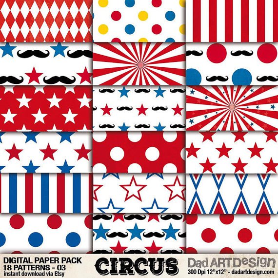 Circus Patterns Digital Paper 03