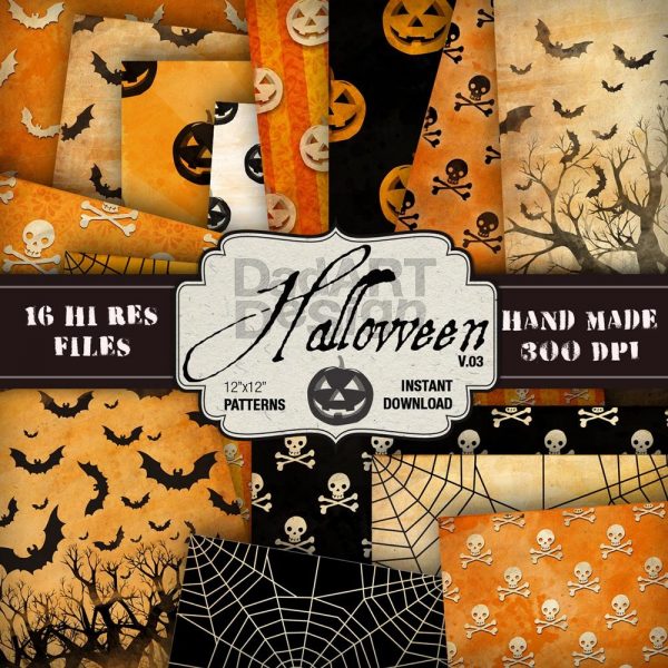 Halloween Vintage Pattern Digital Pape